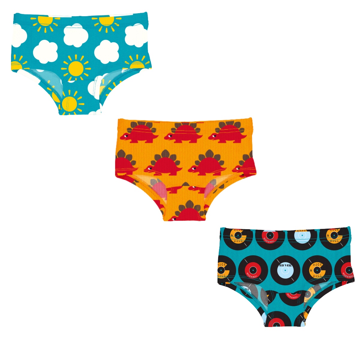 Maxomorra organic hipster knickers Sky | Dino | LP | Various sizes 18-24m - 12Y